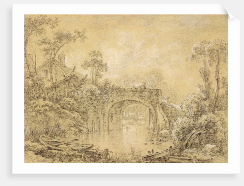 Landscape with a Rustic Bridge, c.1740 by Francois Boucher