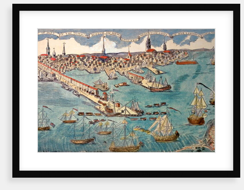 A View of Part of the Town of Boston in New England and British Ships of War Landing Their Troops, 1768 by Paul Revere