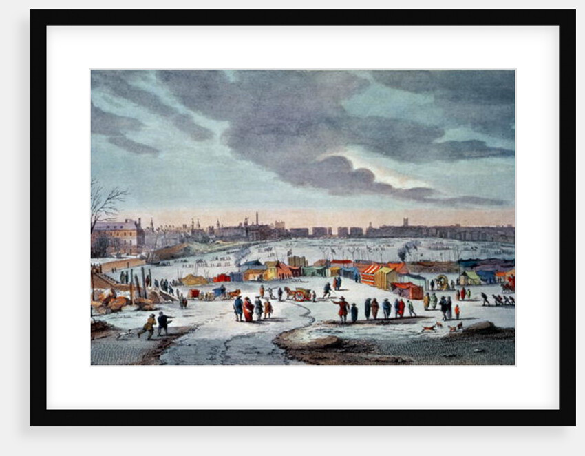 Frost Fair on the River Thames near the Temple Stairs in 1683-84 by Thomas Wyke