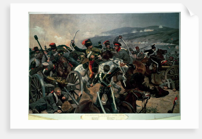 Battle of Balaclava, 25th October 1854, Relief of the Light Brigade by Richard Caton II (after) Woodville