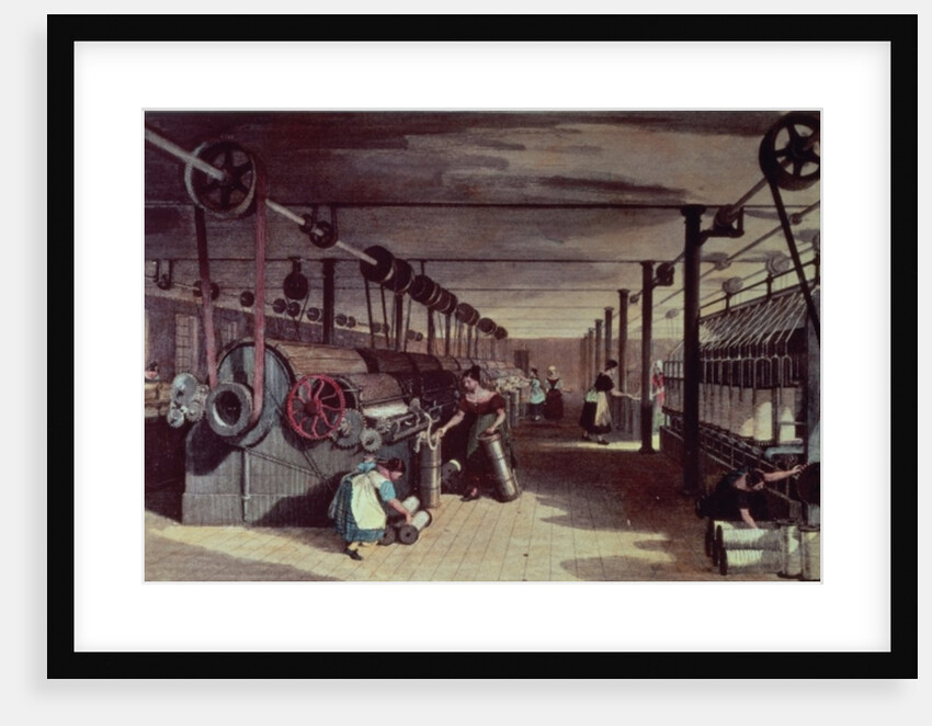 Interior of cotton mill, 19th century by Thomas Allom
