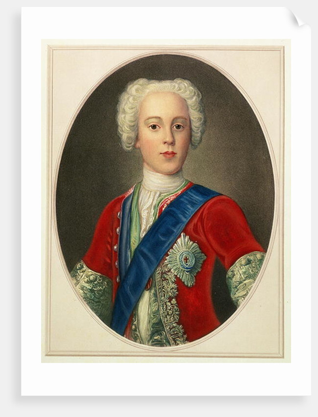 Portrait of Prince Charles Edward Louis Philip Casimir Stewart the Young Pretender or 'Bonnie Prince Charlie' by English School