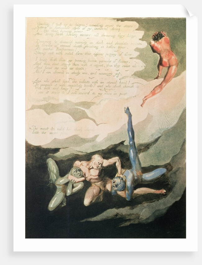 Europe a Prophecy 'Unwilling I look up', 1794 by William Blake
