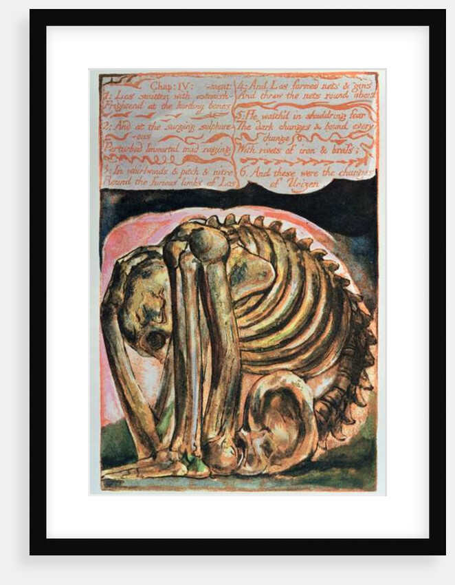 Book of Urizen; the creation of Urizen in material form by Los, 1794 by William Blake
