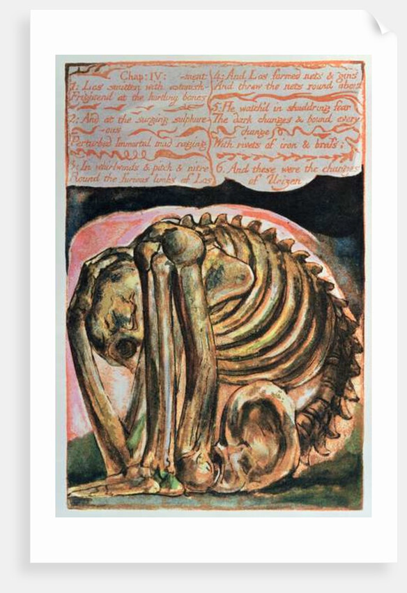 Book of Urizen; the creation of Urizen in material form by Los, 1794 by William Blake