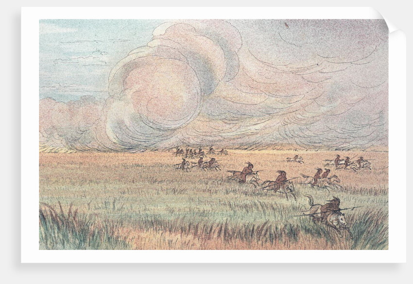 Missouri prairie fire by George (after) Catlin
