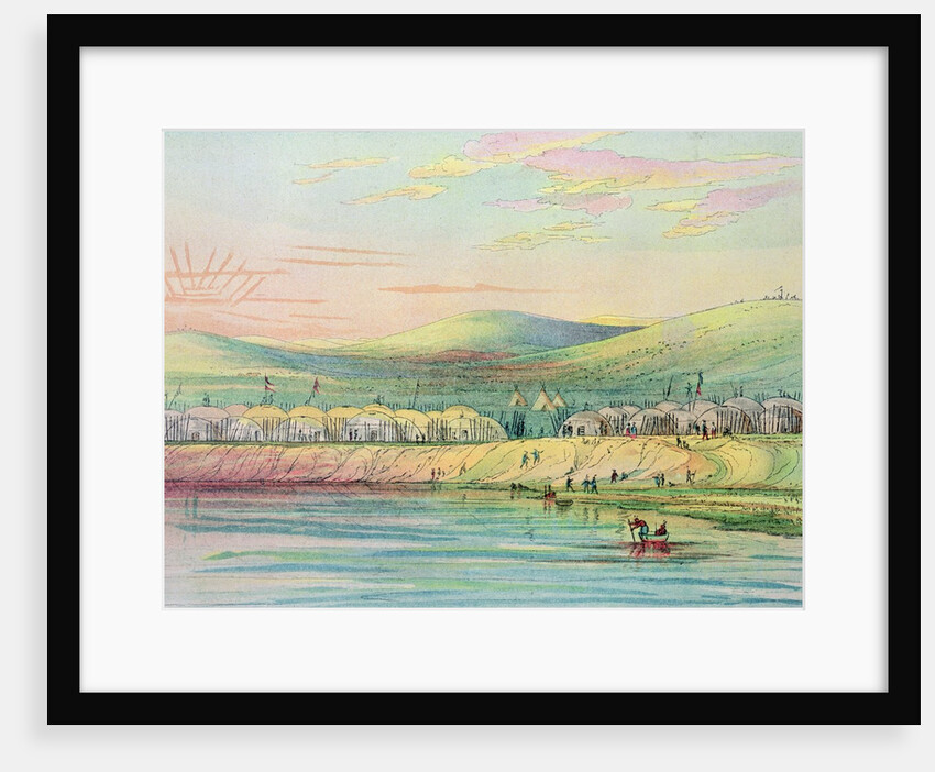 Riccaree village by George Catlin