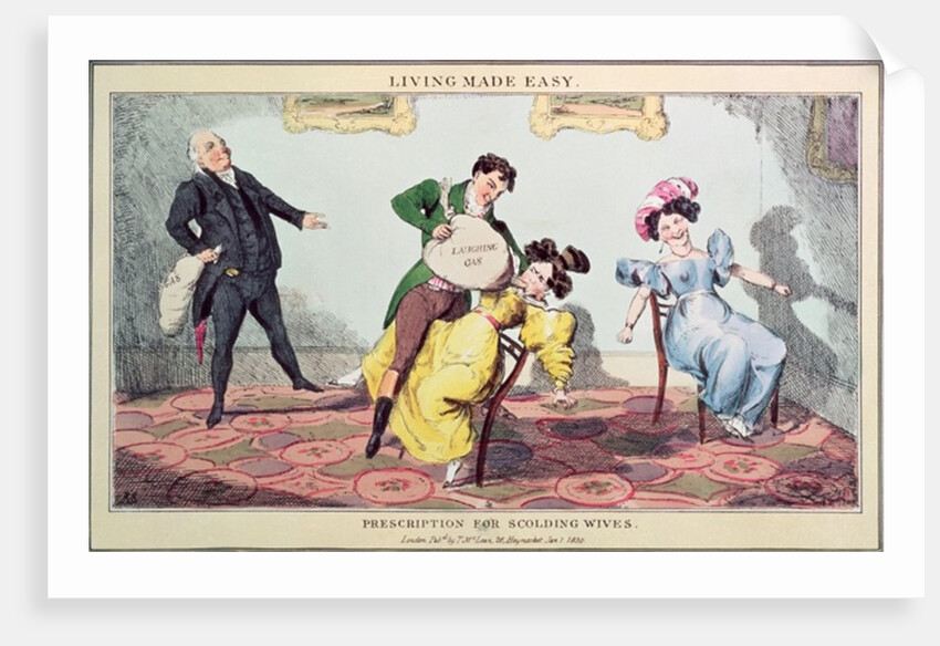 Living Made Easy: Prescription for scolding wives, printed by J. Netherclift, pub. 1830 by Thomas McLean