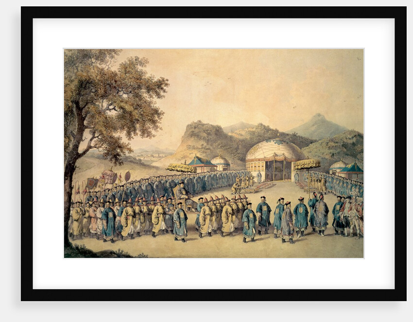 The Approach of the Emperor of China to his tent in Tartary to receive the British Ambassador, George, 1st Earl Macartney, 1793 by William (after) Alexander
