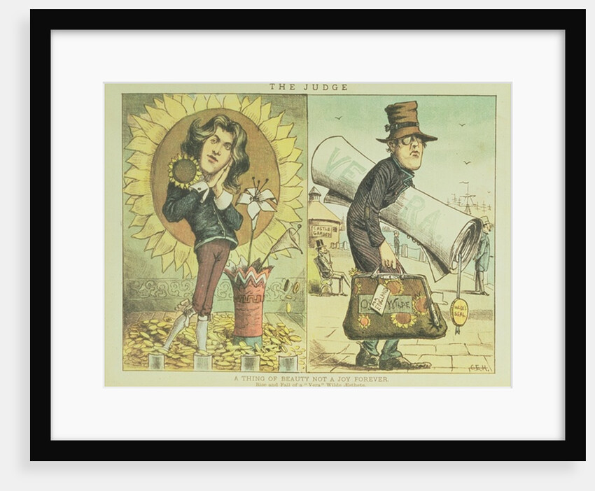 The Judge: a thing of beauty not a joy forever, caricature of Oscar Wilde, pub. in New York, 1883 by Anonymous