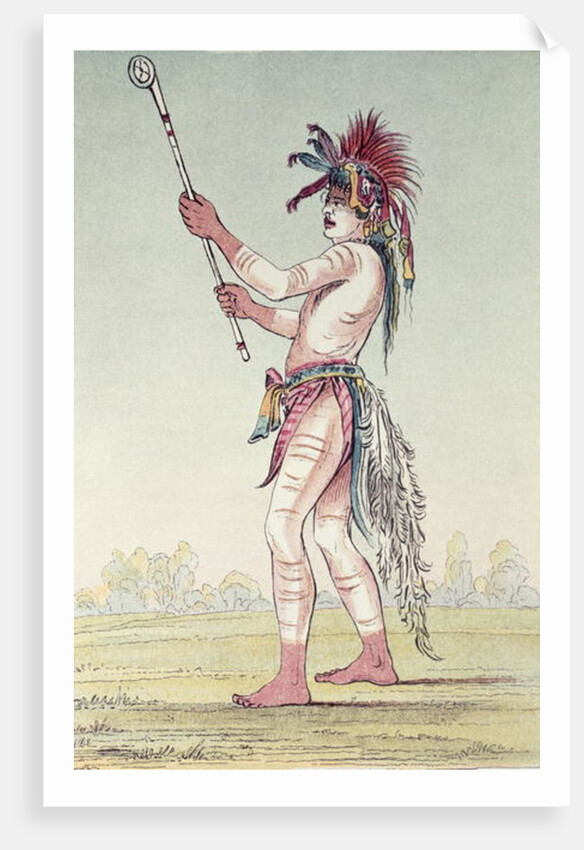 Sioux ball player We-Chush-Ta-Doo-Ta, 'The Red Man' by George (after) Catlin