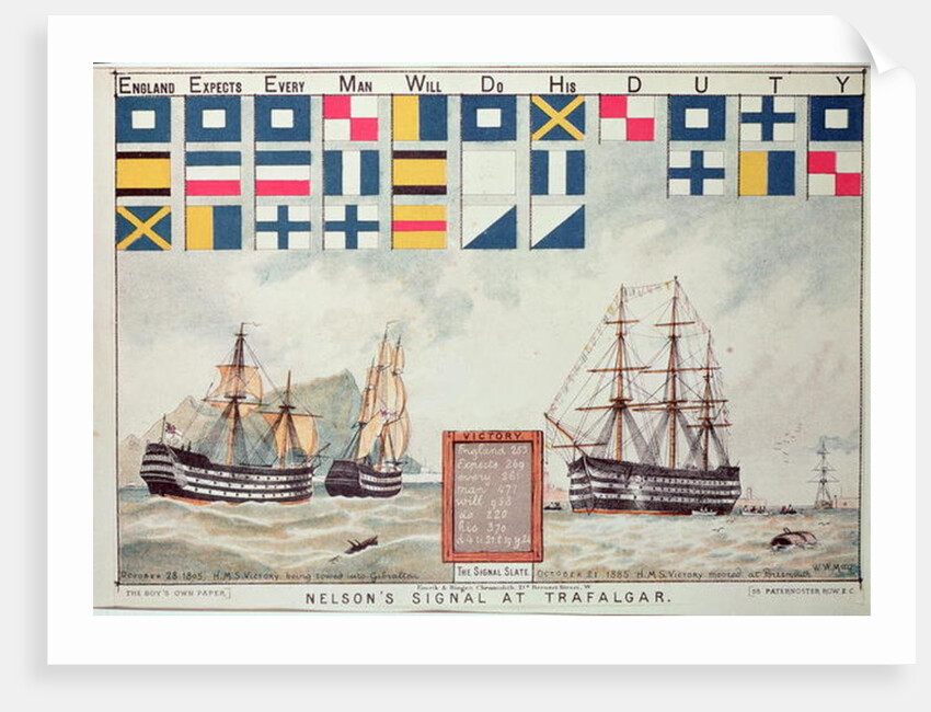 Nelson's signal at Trafalgar in 1805 by Walter William May