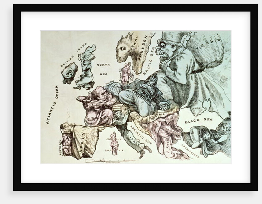 Comic map of Europe by Frederick Rose, c.1870 by English School