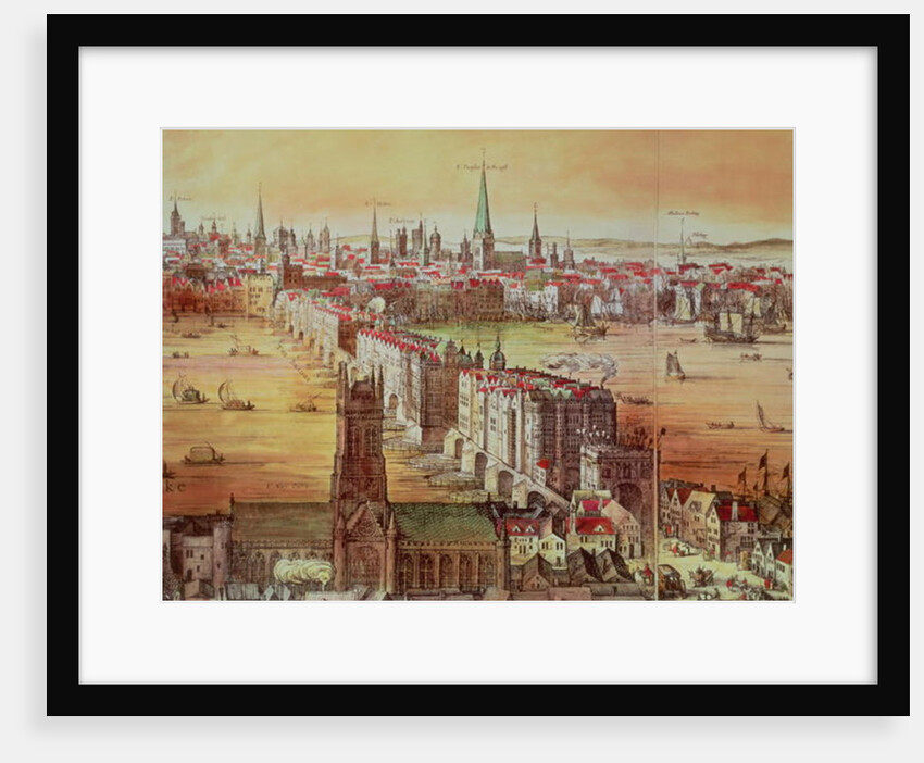 Old London Bridge by Nicolaes Jansz Visscher