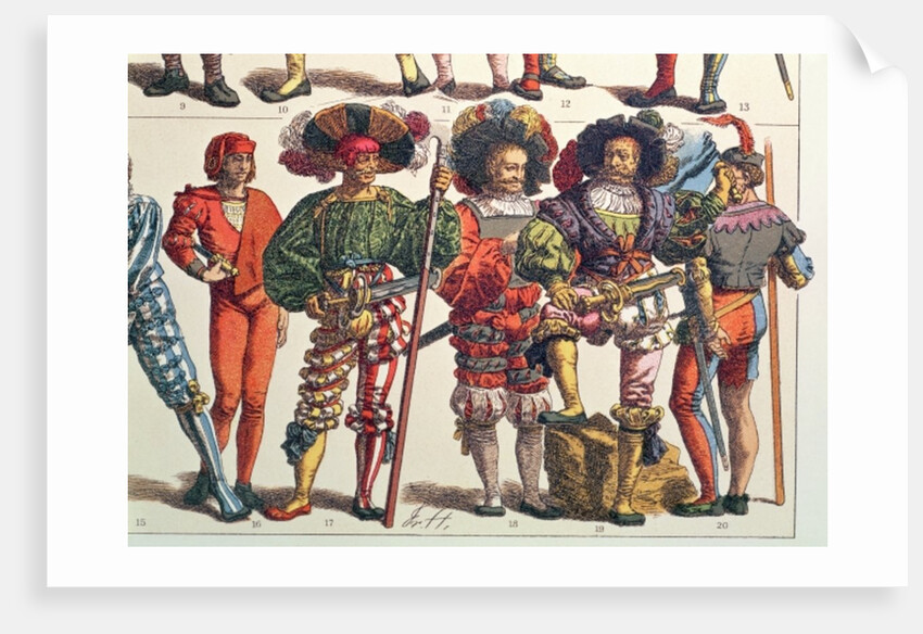 15th century male costume by Friedrich Hottenroth