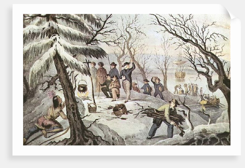 The Landing of the Pilgrims at Plymouth, 11th December 1620 by American School