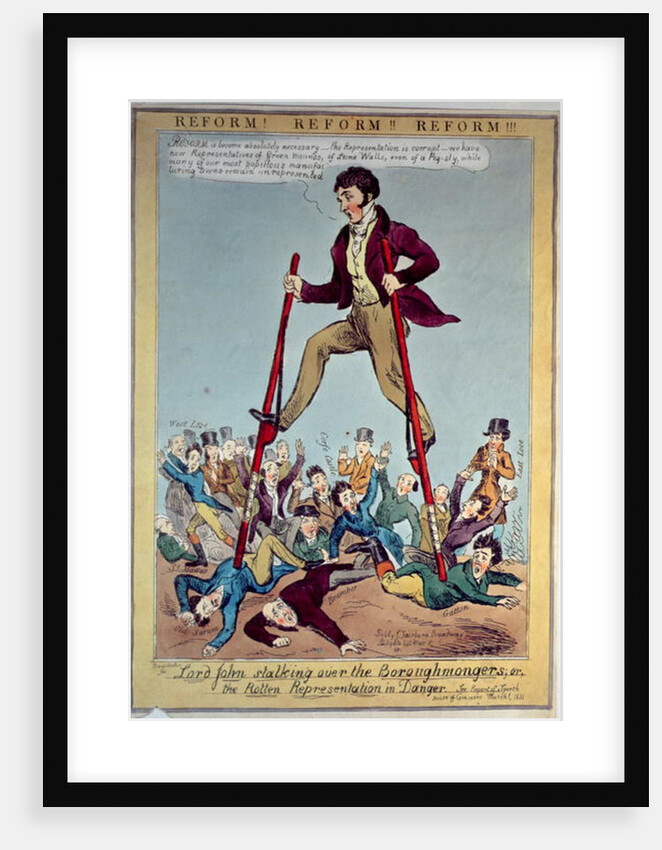 Lord John Stalking over the Boroughmongers, or The Rotten Representation in Danger, pub. by J. Fairburn, 1831 by Sharpshooter