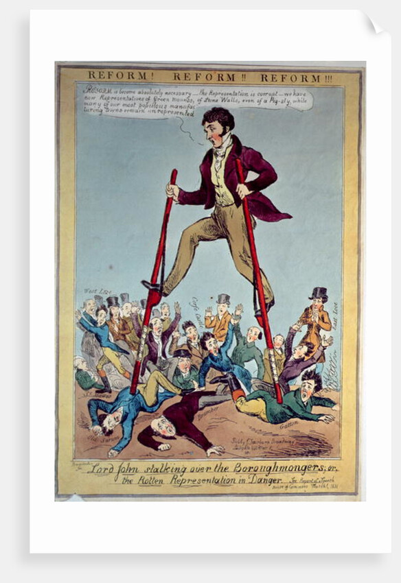 Lord John Stalking over the Boroughmongers, or The Rotten Representation in Danger, pub. by J. Fairburn, 1831 by Sharpshooter