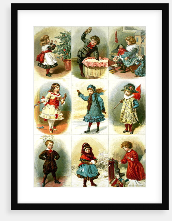 Christmas cards depicting various children's activities, pub. by Leighton Bros., 1882 by Charles J. Staniland