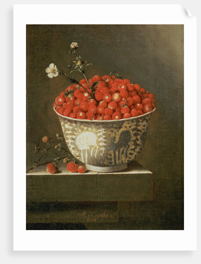 Still Life with Wild Strawberries in a Chinese Bowl by Adrian Coorte