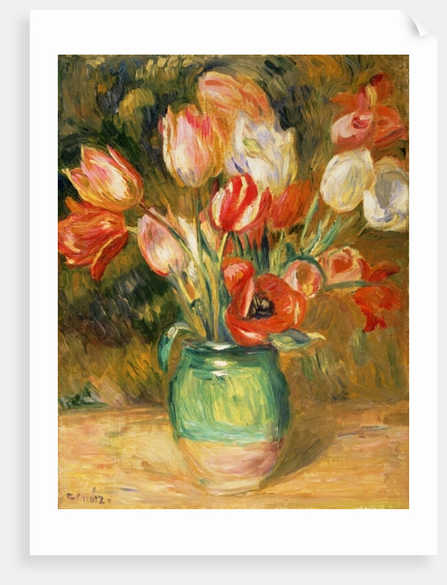 Tulips in a Vase by Pierre Auguste Renoir
