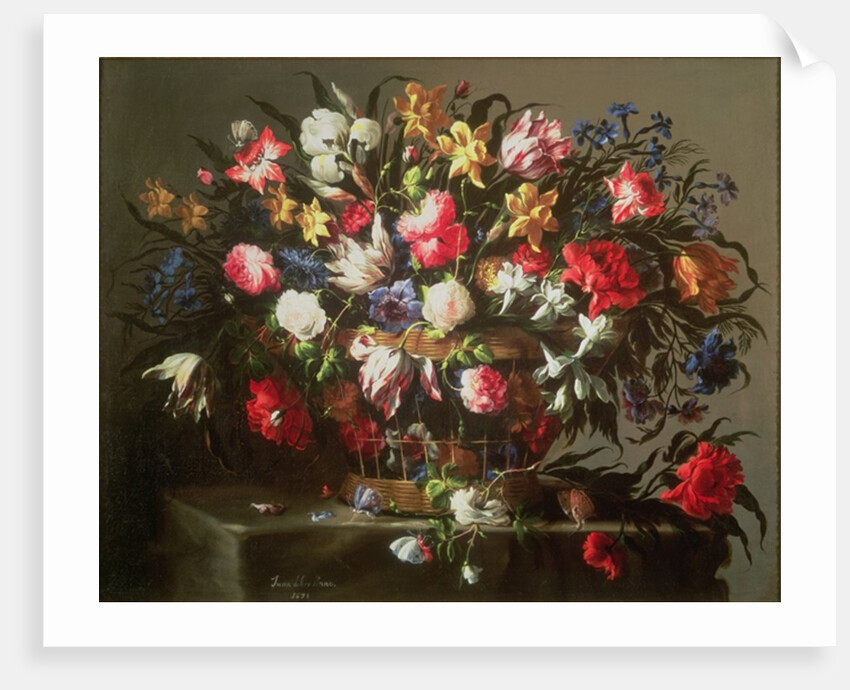 Basket with Flowers, 1671 by Juan de Arellano