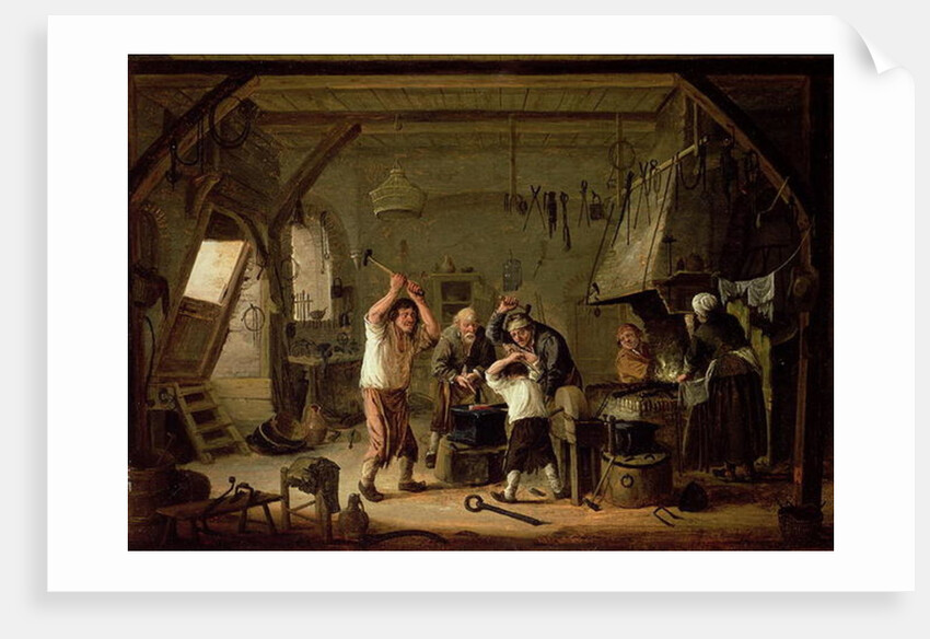 Interior of a Blacksmith by Cornelis Beelt