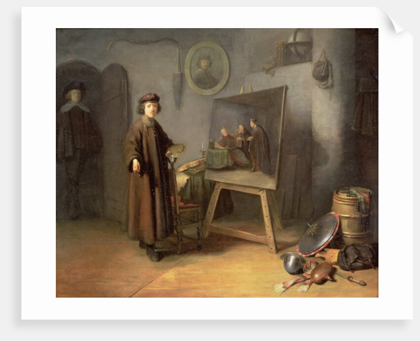 A Painter in his Studio by Gerrit or Gerard Dou