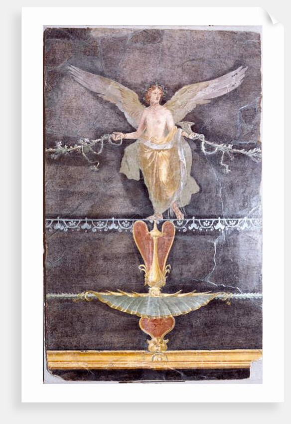 Wall fragment with winged Female on Black Ground, c. 70 by Roman