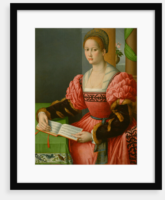 Portrait of a Woman with a Book of Music, c.1540-45 by Francesco Ubertini Il Bacchiacca