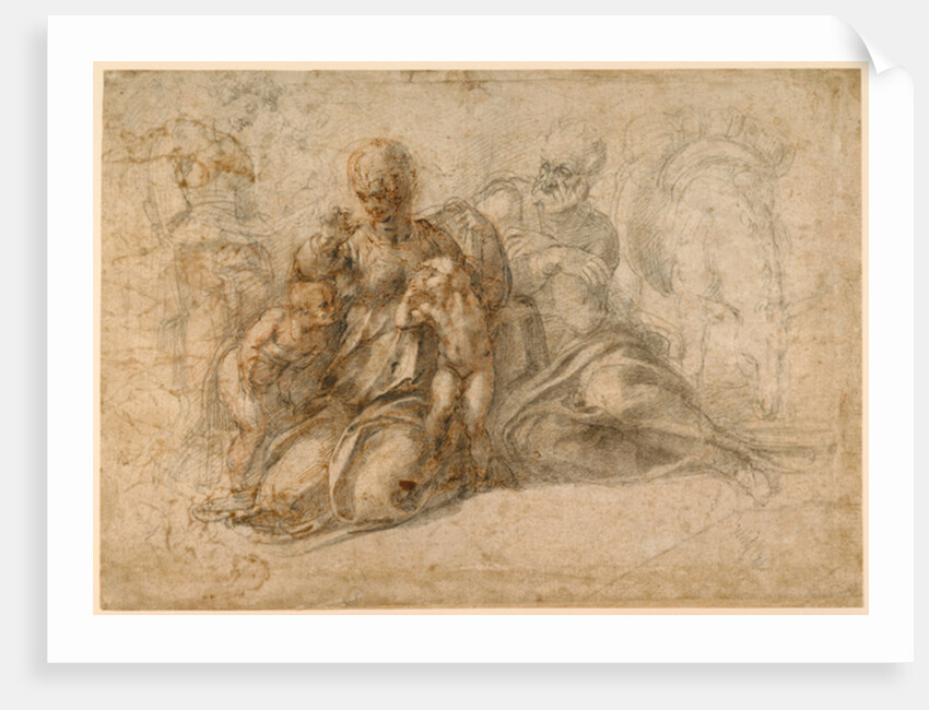 The Holy Family; Amorous Putti c. 1530 by Michelangelo Buonarroti