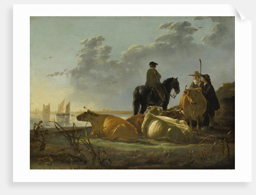 Peasants and Cattle by the River Merwede, c.1655-60 by Aelbert Cuyp
