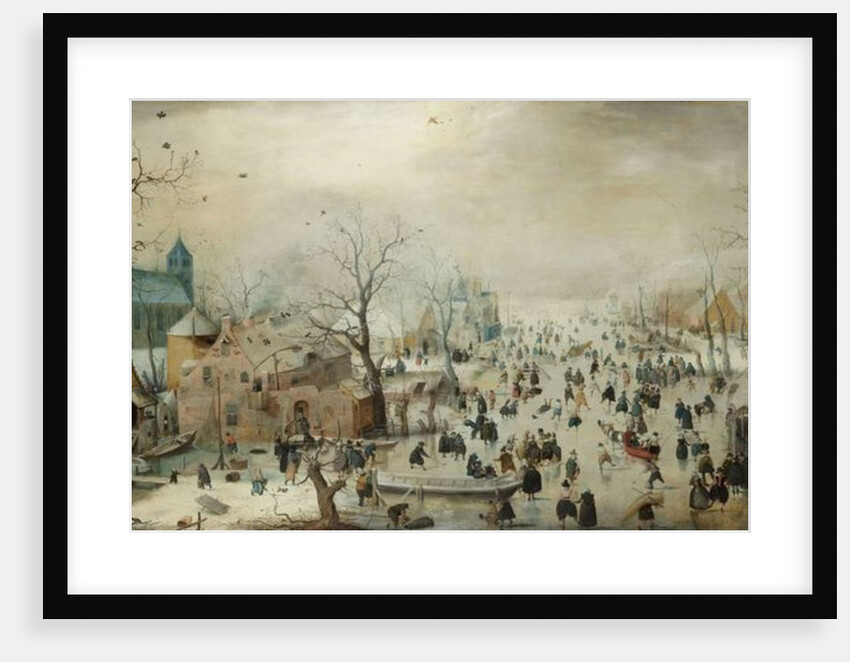 Winter Landscape with Skaters. c.1608 by Hendrik Avercamp
