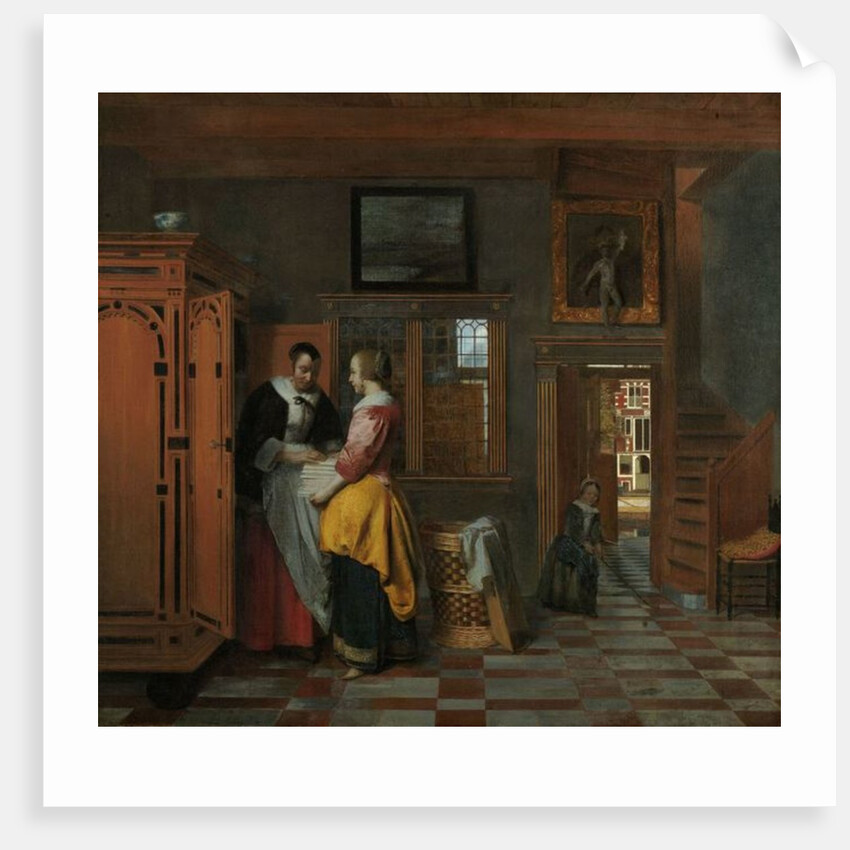 Interior with Women beside a Linen Cupboard, 1663 by Pieter de Hooch