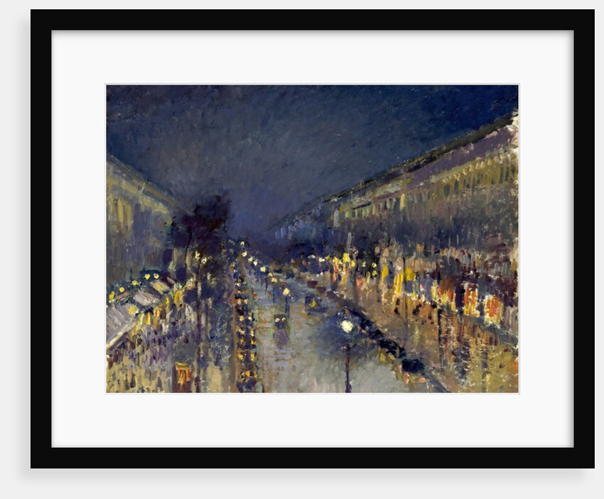 The Boulevard Montmartre at Night, 1897 by Camille Pissarro