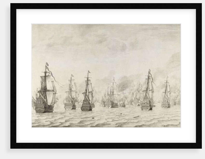 The Battle of Dunkirk, 1659 by Willem van de the Elder Velde