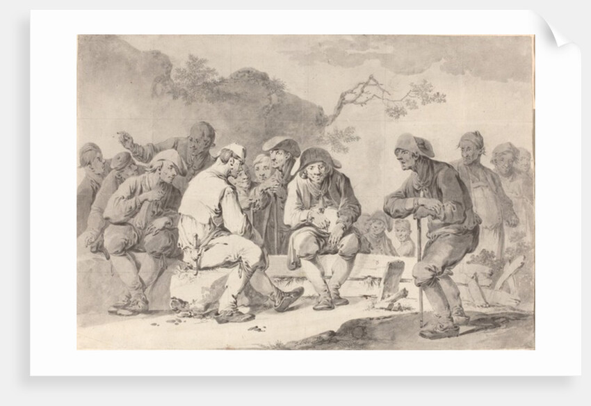 Self-Portrait with Country Fold from Appenzell, 1798 by Tiberius Dominikus Wocher