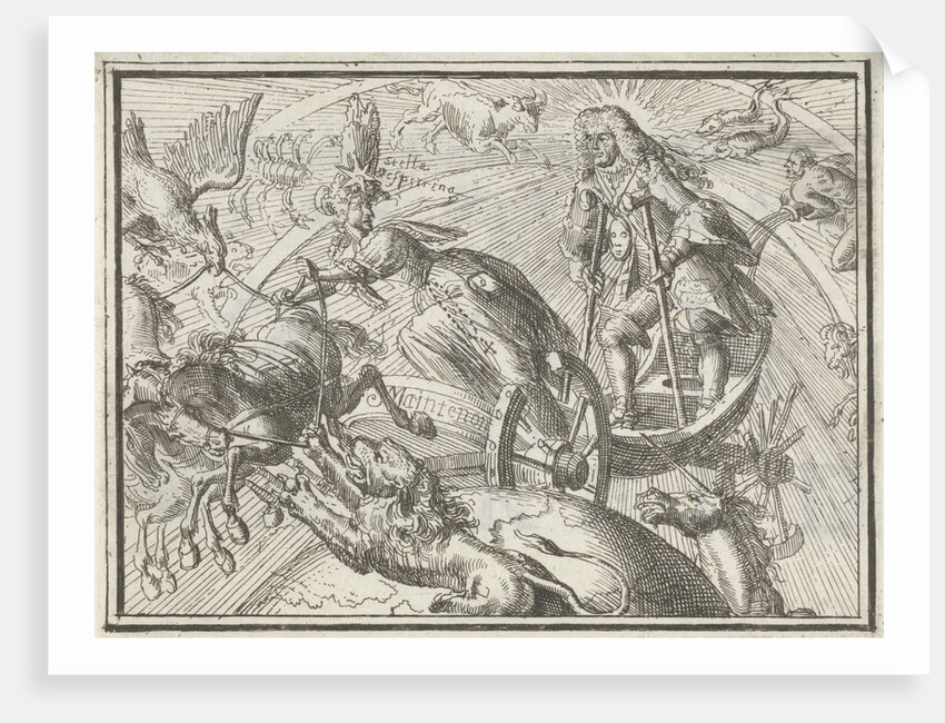 Caricature depicting Louis XIV as Apollo in his chariot, 1701 by Romeyn de Hooghe