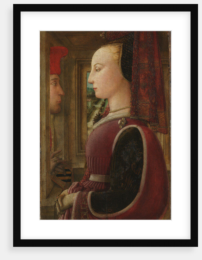 Portrait of a Woman with a Man at a Casement, c.1440 by Fra Filippo Lippi