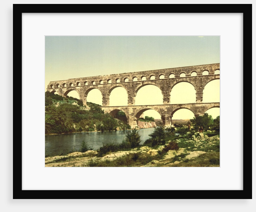 Roman bridge over the Gard, constructed by Agrippa, Nîmes, France, c.1890-c.1900 by Anonymous