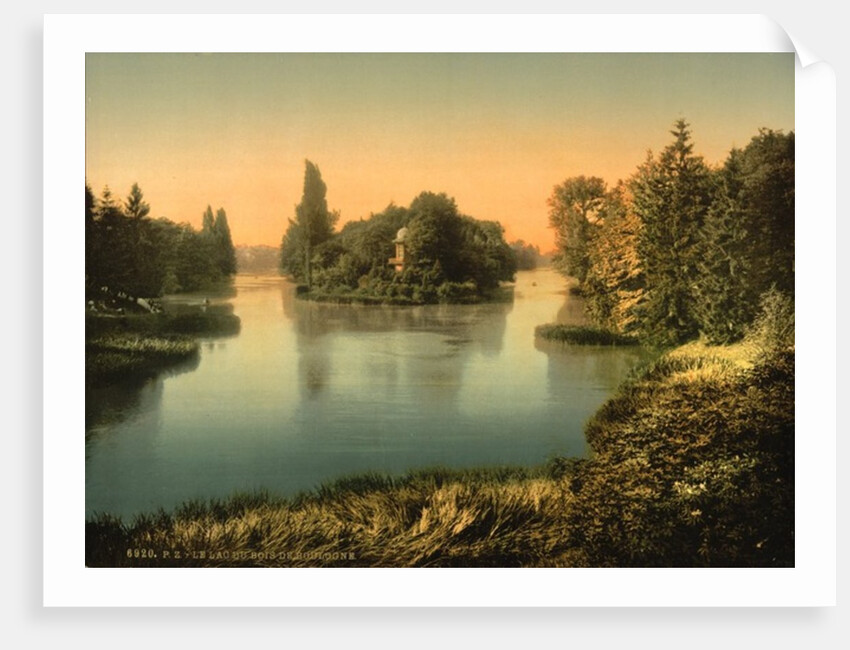 Bois du Boulougne, the lake, Paris, France, c.1890-1900 by Anonymous