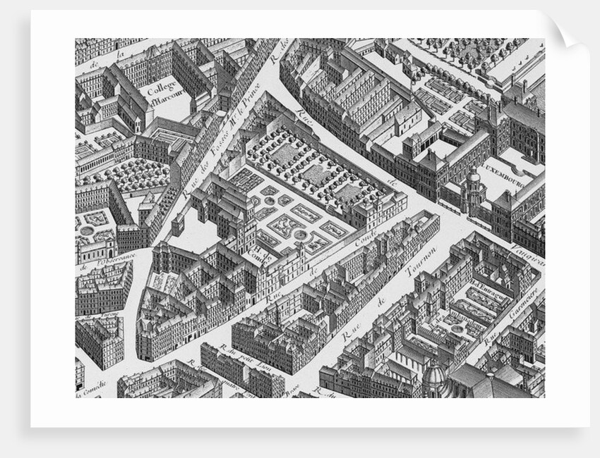 The Hotel de Conde as depicted on the 1739 Turgot map of Paris by Anonymous