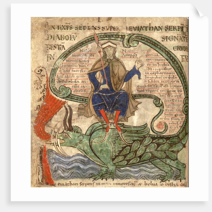 Anti Christ seated on a Leviathan from 'Liber Floridus' by Lambert de Saint-Omer, 1120 by Flemish School