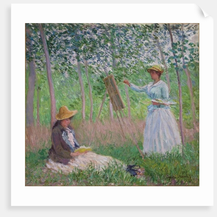 In the Woods at Giverny: Blanche Hoschede at her easel with Suzanne Hoschede reading, 1887 by Claude Monet