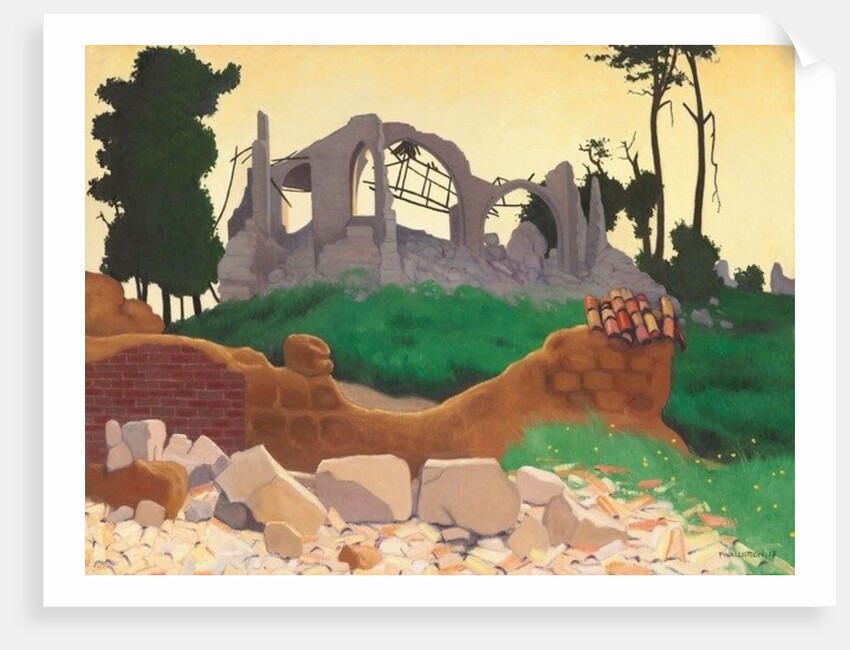 The Church of Souain, 1917 by Felix Edouard Vallotton