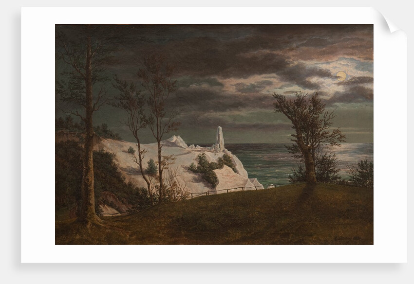 The Summer Spire on the Cliffs of the Island Møn. Moonlight, 1831 by Frederik Hansen Sodring