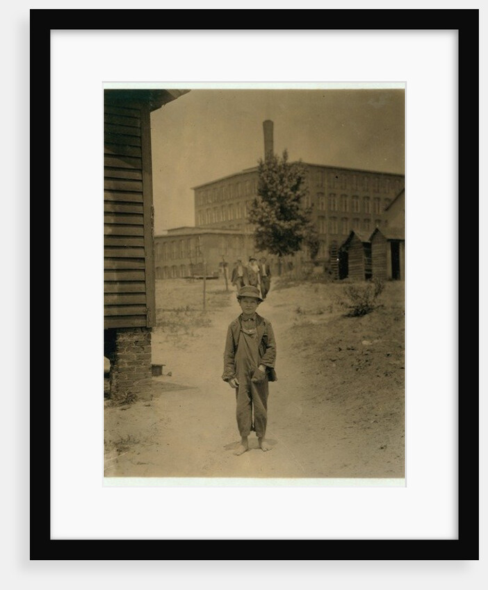 12 year old Eddie Norton, makes about 40 cents a day as a sweeper at Saxon Mill, Spartanburg, North Carolina, 1912 by Lewis Wickes Hine
