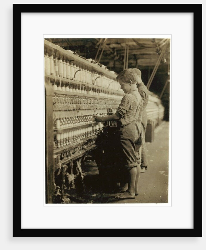Young doffers replacing full bobbins at North Pownal, Vermont, 1910 by Lewis Wickes Hine