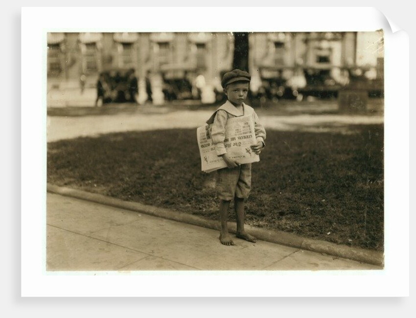 7 year old newsboy Ferris in Mobile, Alabama, 1914 by Lewis Wickes Hine