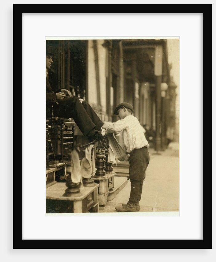 Michael Mero, 2 West 4th St. Bootblack, 12 years of age, working one year of own volition by Lewis Wickes Hine